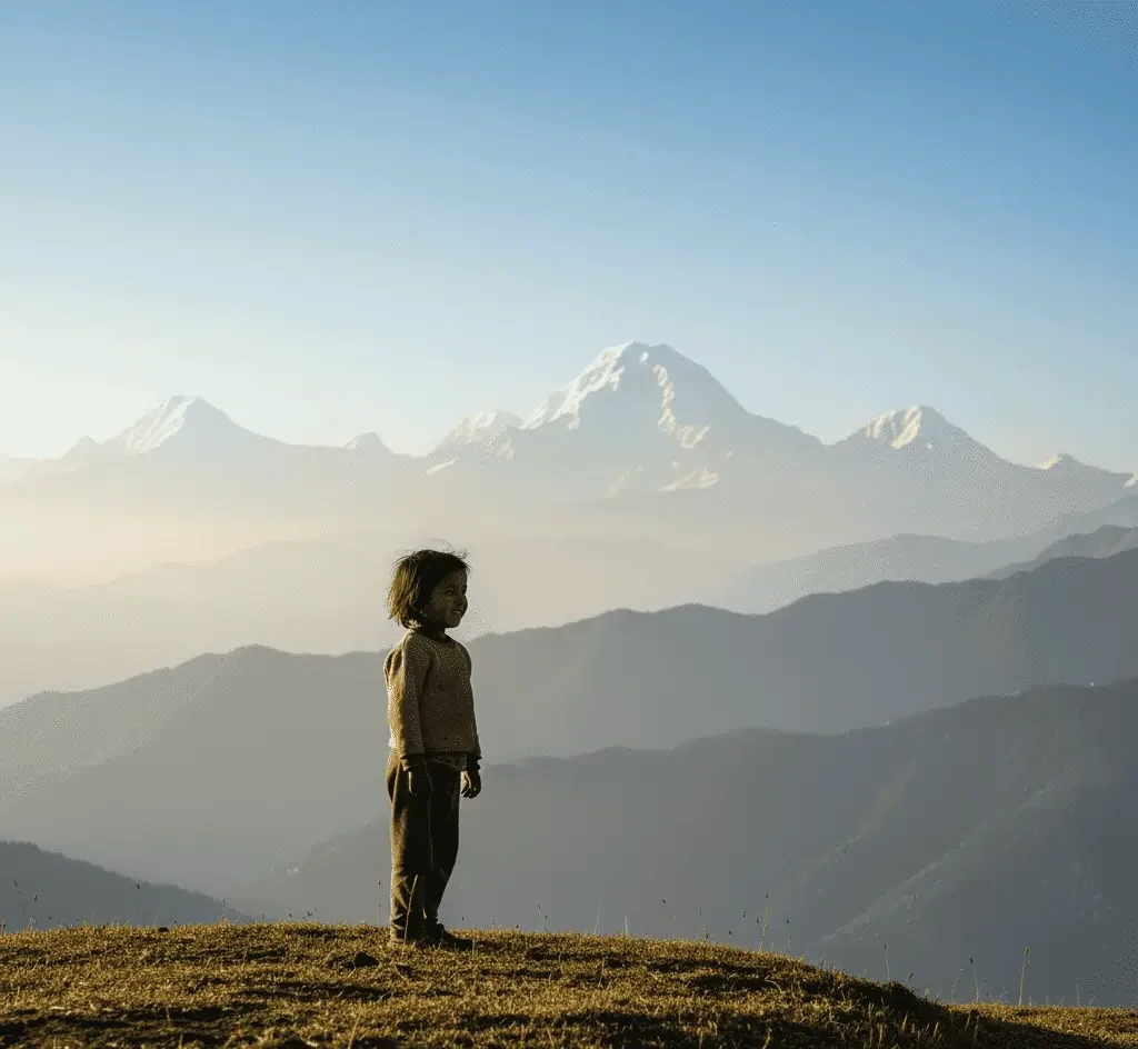 Himalayan sunrise symbolizing Ramyanti Foundation’s vision of hope, equality, and a brighter future.