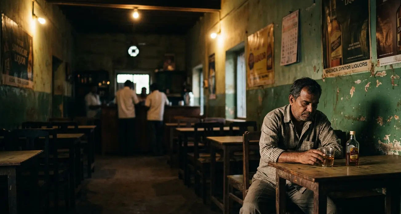 Alcohol consumption showing its impact on health and daily life in India.